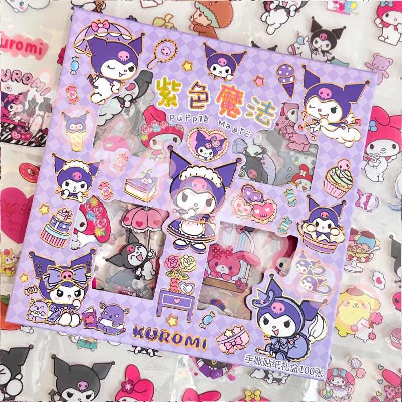 

Sticker Sanrio 1 set isi Kuromi My Melody Pokemon Pikachu Cinnamorol stiker box 1 set isi banyak