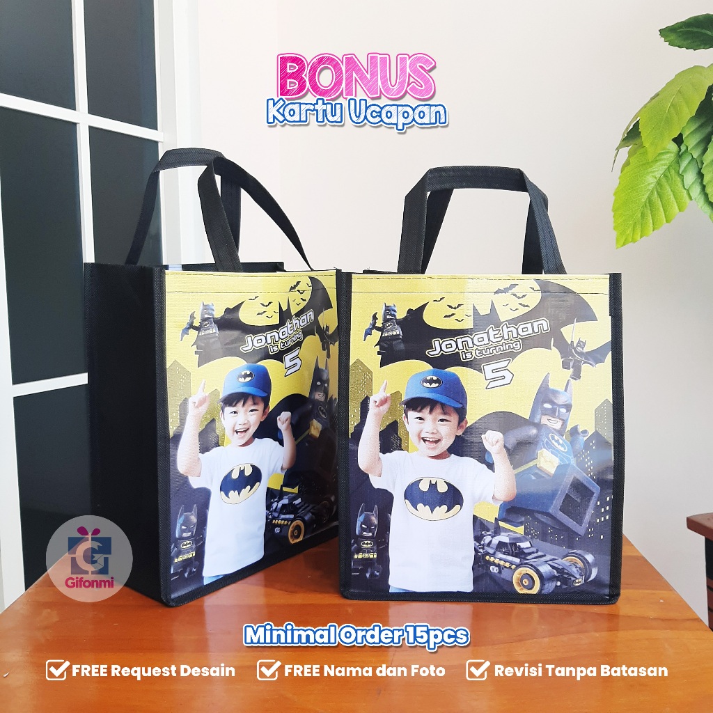 

Custom Tas Ulang Tahun Anak / Goodie Bag Request Desain / Karakter | Plus Foto