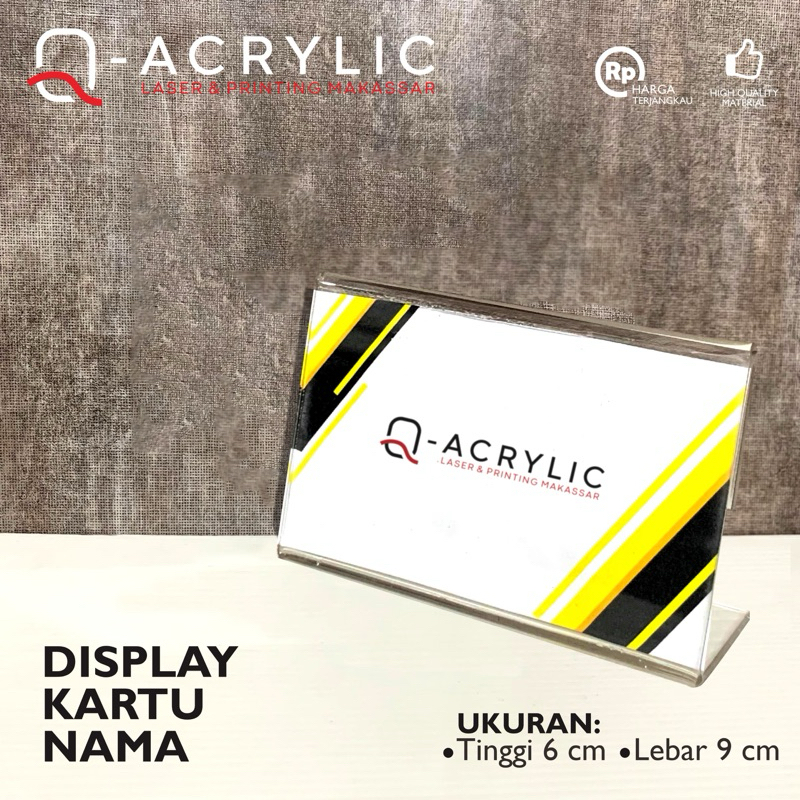 

Stand Kartu Nama Akrilik | Akrilik Nama Card Holder L Price Tag Harga