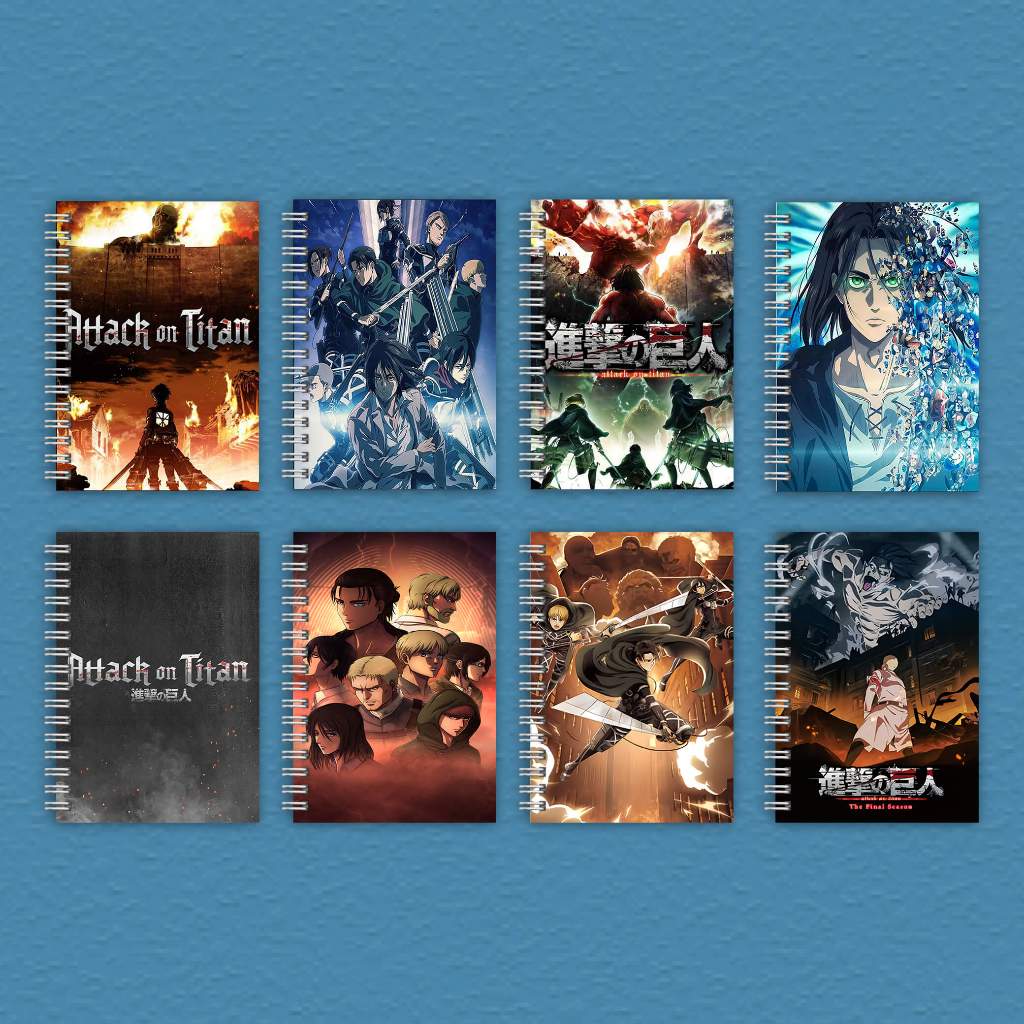 

(BELI 6 DAPAT GRATIS 1) Notebook Buku Diary Buku Catatan Ring Spiral A6 60 Lembar Tema Attack On Titan