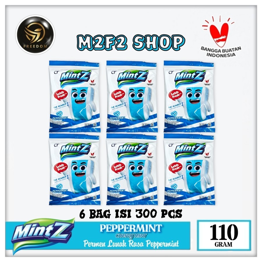 

Mintz Peppermint Chewy Mints | Permen Lunak - 110 gr (Kemasan 6 Pack)