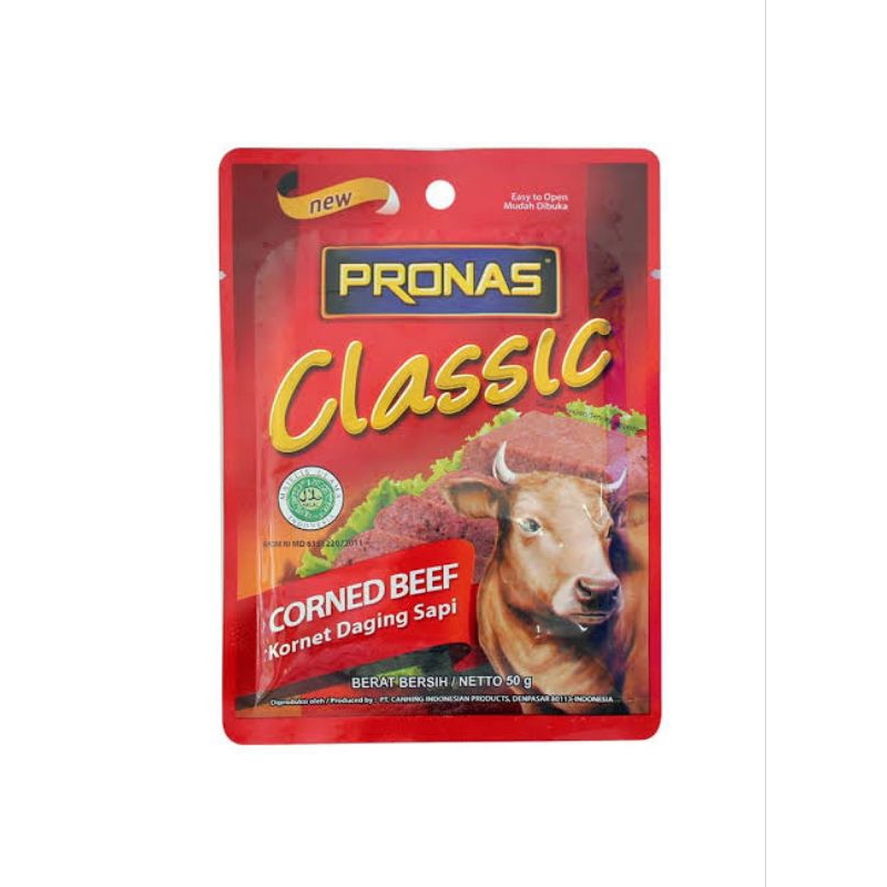 kornet daging sapi pronas sachet