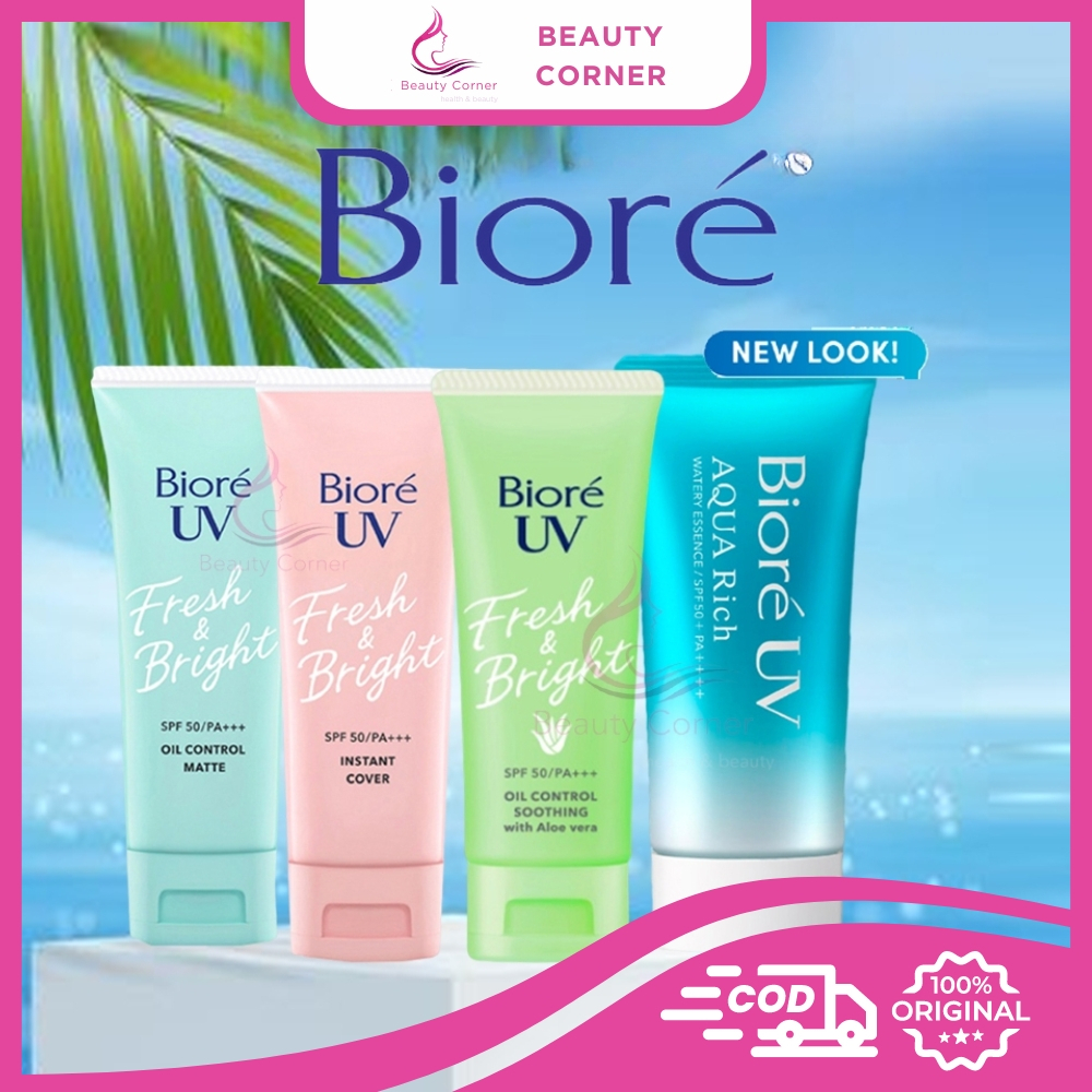 Biore UV Sunscreen  Fresh & Bright | Aqua Rich Sunscreen SPF PA 50 ++++