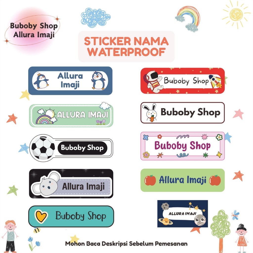 

Sticker Nama Waterproof SNW Series 1