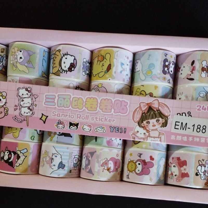 

sticker roll sanrio isi 60 pcs