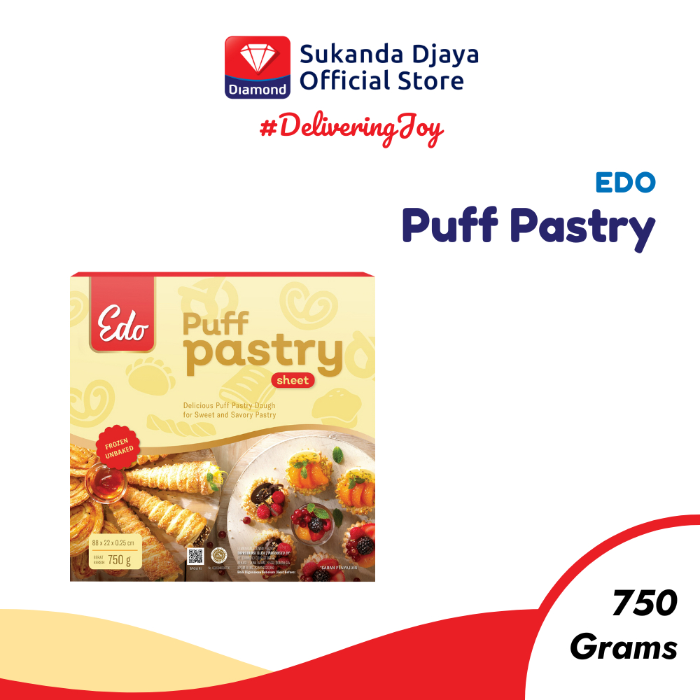 

Edo Puff Pastry 750 gr Kulit Pastry Zuppa Frozen Siap Pakai