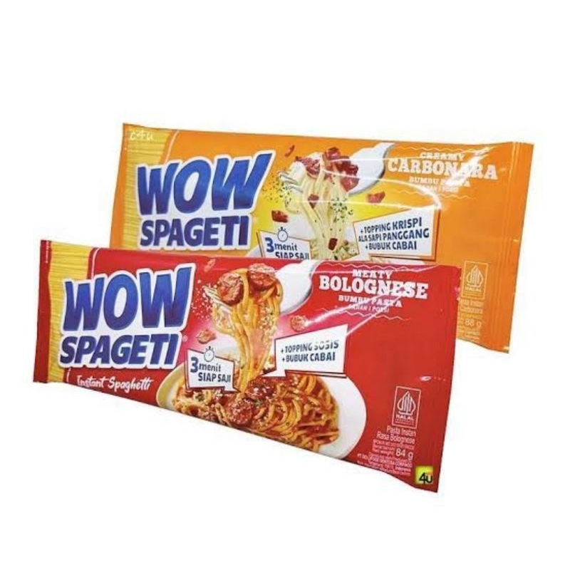

MAYORA | WOW SPAGETI Instant Bolognese Carbonara 84g [ free packing dus bubble wrap ]