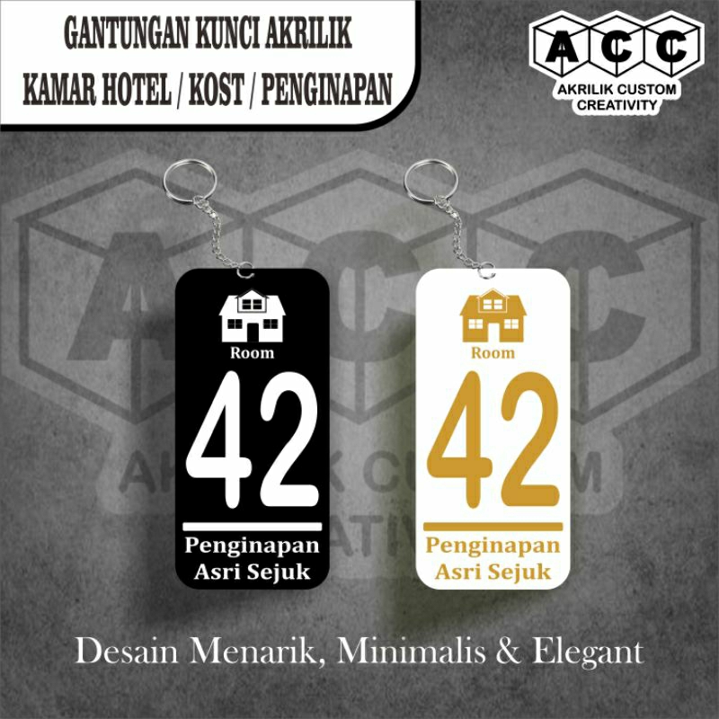 

Gantungan kunci akrilik Gantungan kunci hotel/penginapan/kost'san custom