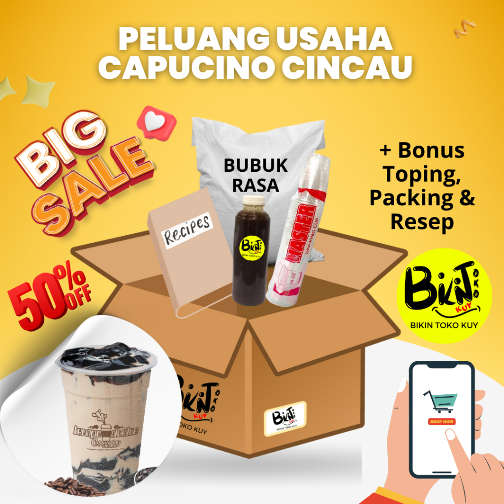 Paket MURAH - CAPUCINO CINCAU - Peluang Bisnis minuman Kekinian Ide Bisnis Dirumah Usaha Instan Usah