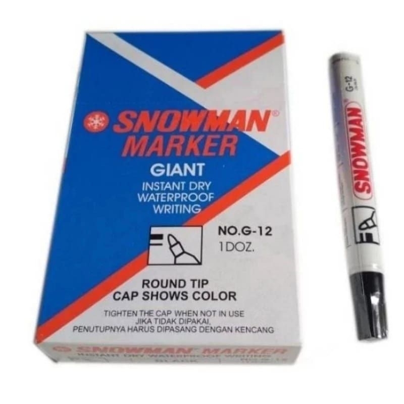 

Snowman Permanent Marker / Spidol Permanen Snowman / Tidak bisa dihapus