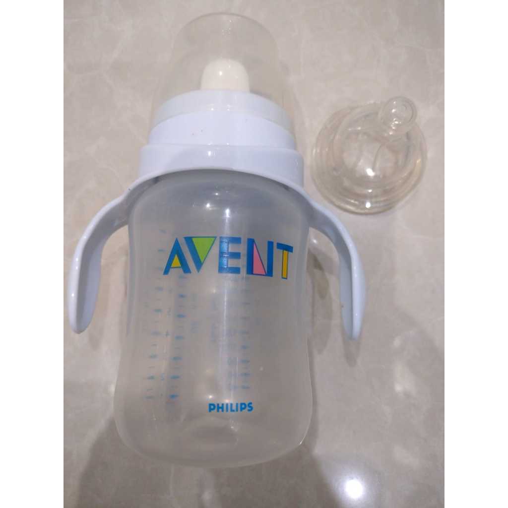 Philips Avent Botol Clasic 260ml + Gagang (Spout+Dot)/ tanpa dus dijamin ori