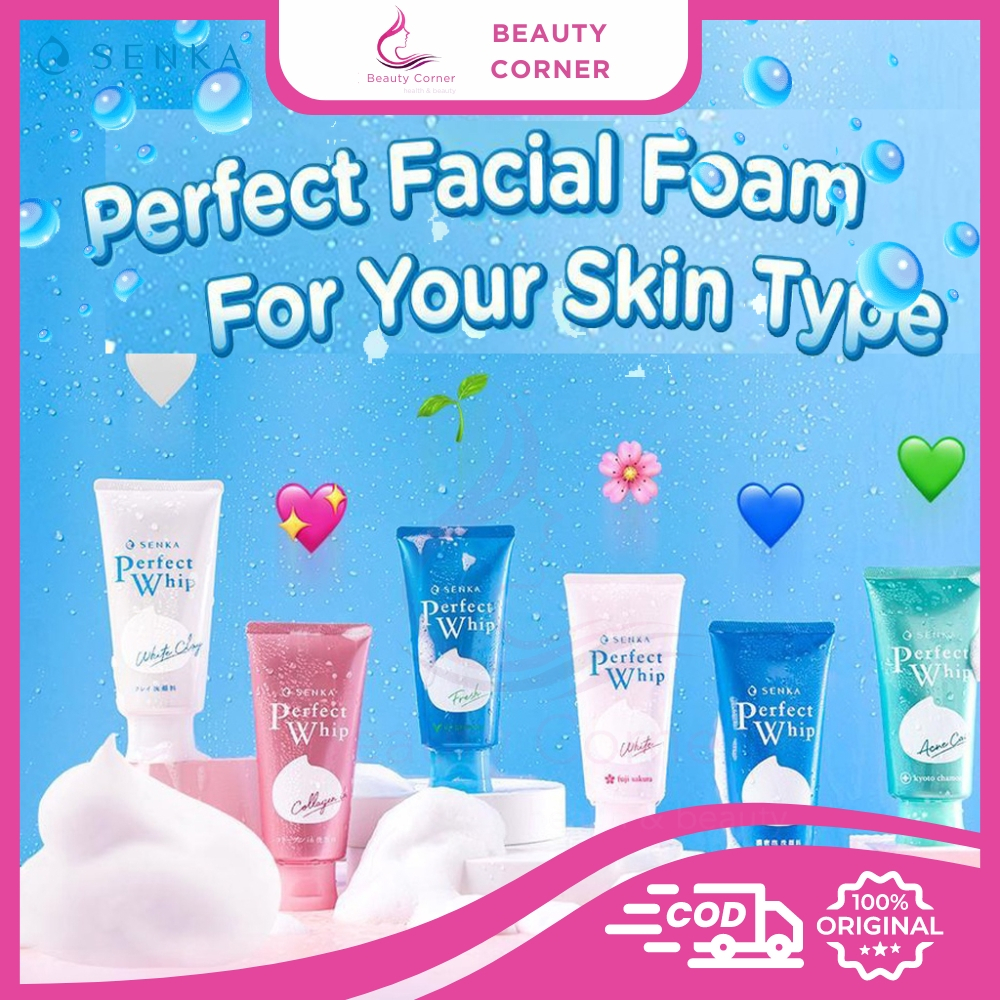 SENKA Perfect Whip | White Clay | Anti Shine | Vibrant White | Sakura Facial Foam