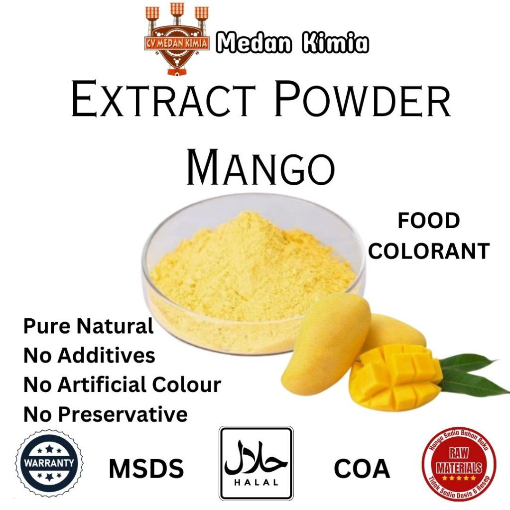 

Serbuk Ekstra Buah Mangga 100gr / Extract Powder Mango 100gr Pure Natural Food Grade