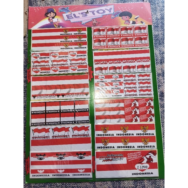 

stiker pipi/stiker bendera /stiker merah putih.LEMBARAN