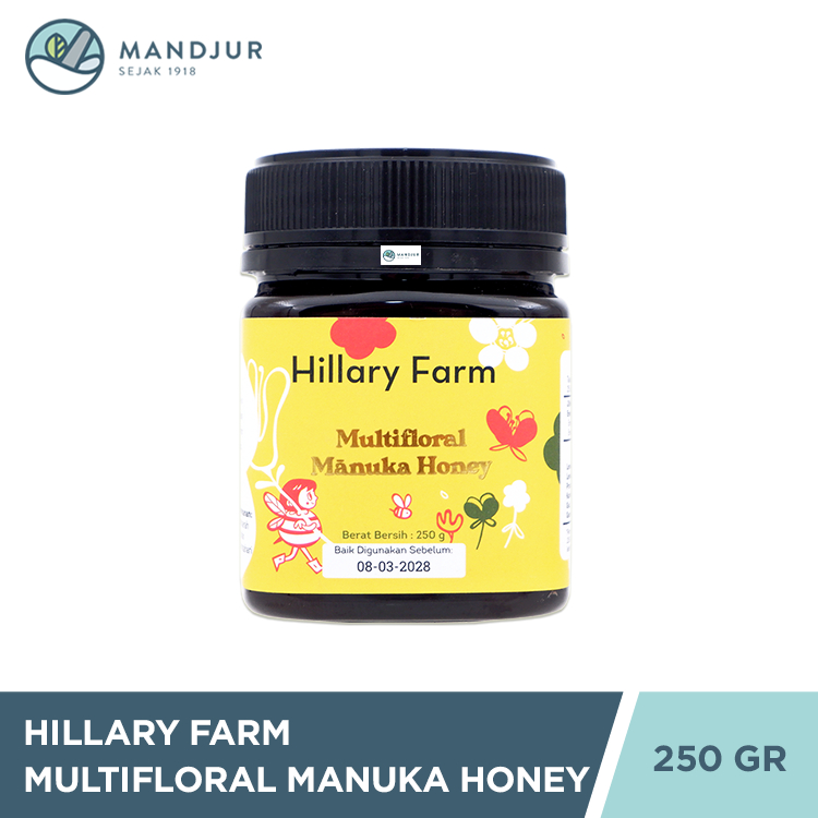 

Multifloral Manuka Honey Hillary Farm 250 Gram - 100 % Madu Manuka Asli