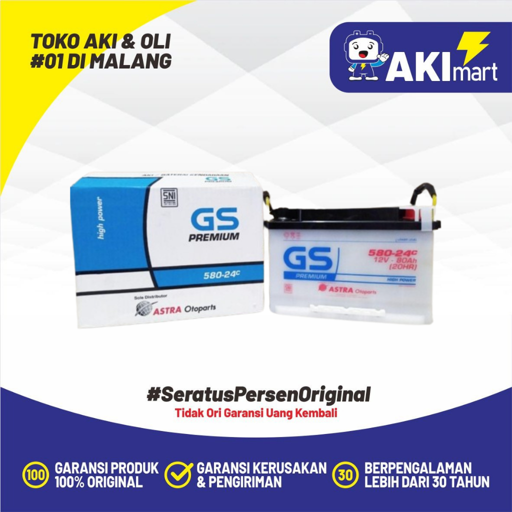 GS Astra Premium 58024L Aki Mobil