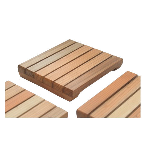 Tray Kayu Nampan Kayu Alas Kayu Rustic Strip Unik Piring Mangkuk Teko Placemate Pinus Serving Tataka