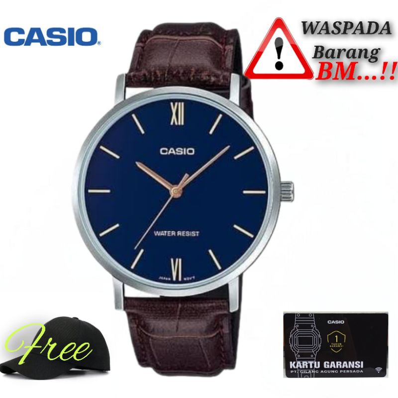 Jam tangan pria Casio mtp-vt01l-2budf / Casio general mtp-vt01l-2b