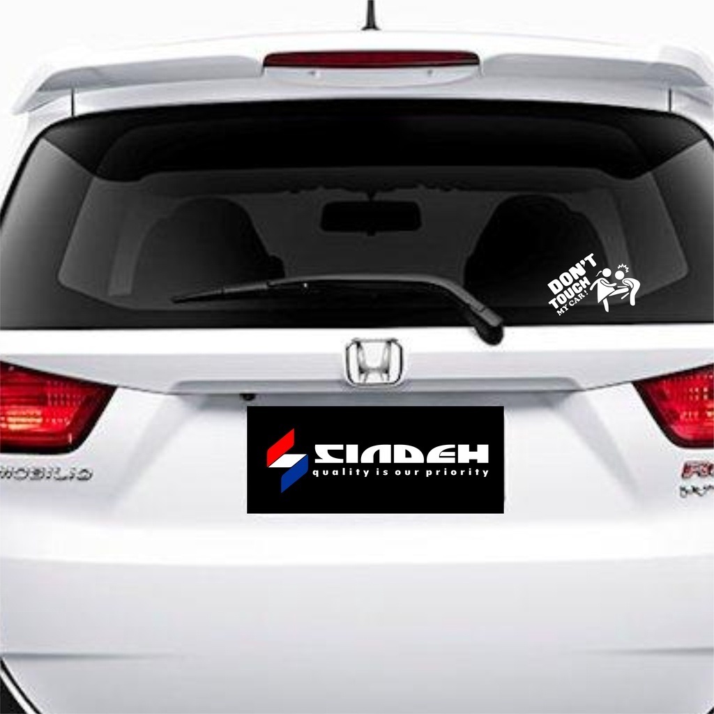SINDEH GRAPHICA CUTTING STICKER KACA MOBIL DON'T TOUCH MY CAR CEWEK KUAT LUCU STIKER MOBIL KEREN