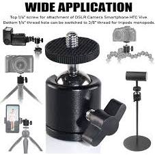 Mini Ballhead 360 Untuk Tripod Kamera Tongsis Tipod Kamera Ringlight