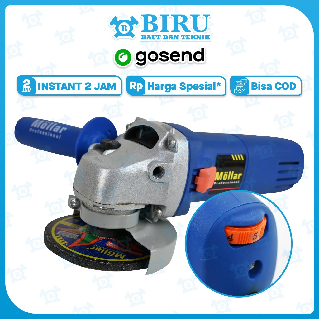 Mollar Mesin Gerinda Tangan AG6800 Variable Speed