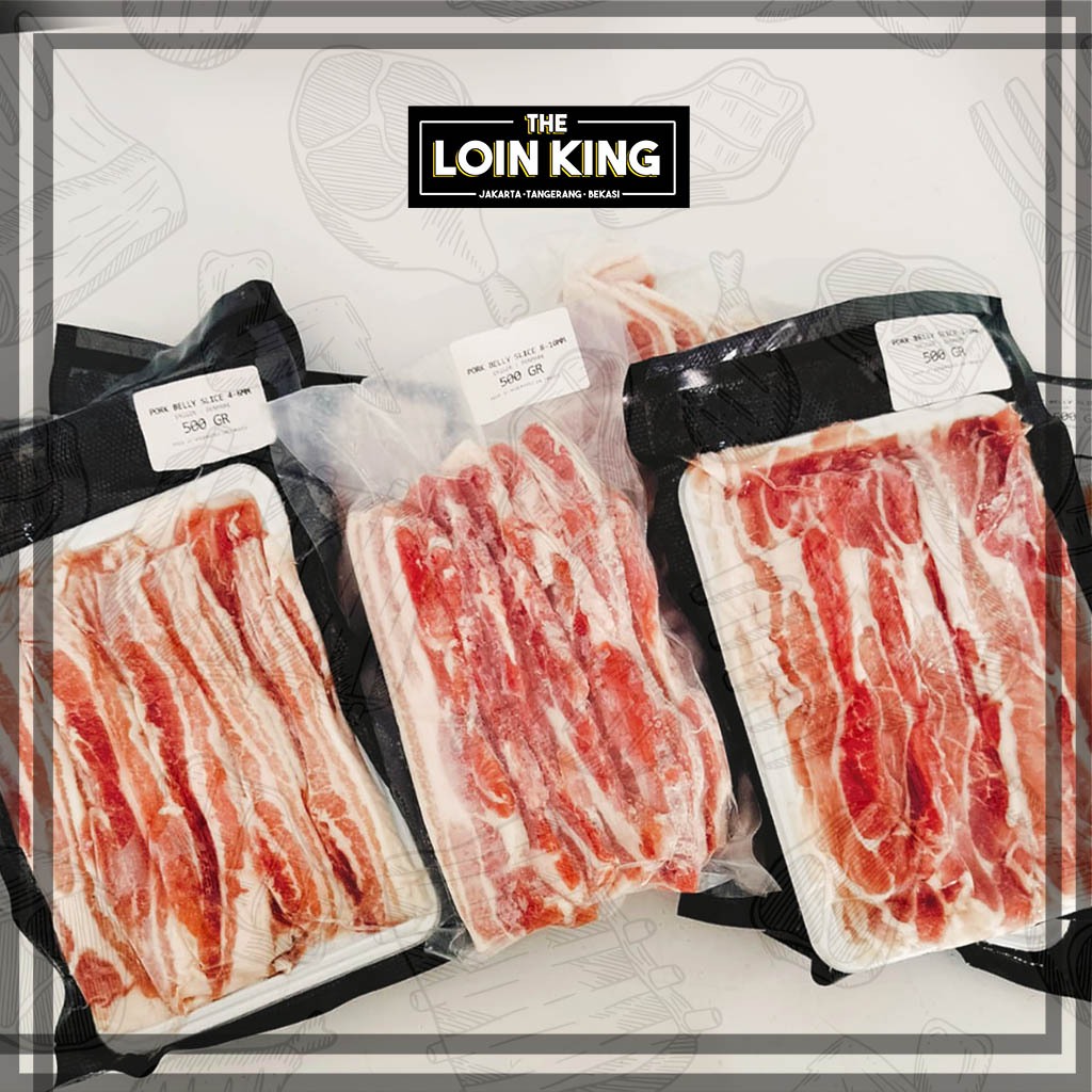 

Samgyeopsal Korean Sliced Pork Belly Premium 500gr Daging Babi Samcan Potong Iris Slice Tanpa Kulit