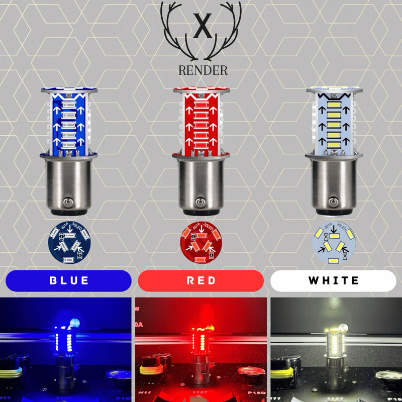 Lampu Rem Stop LED Running Kedip 30 Mata Bayonet Kaki 2 Universal Motor Mobil Lampu Rem Led 12 Volt 