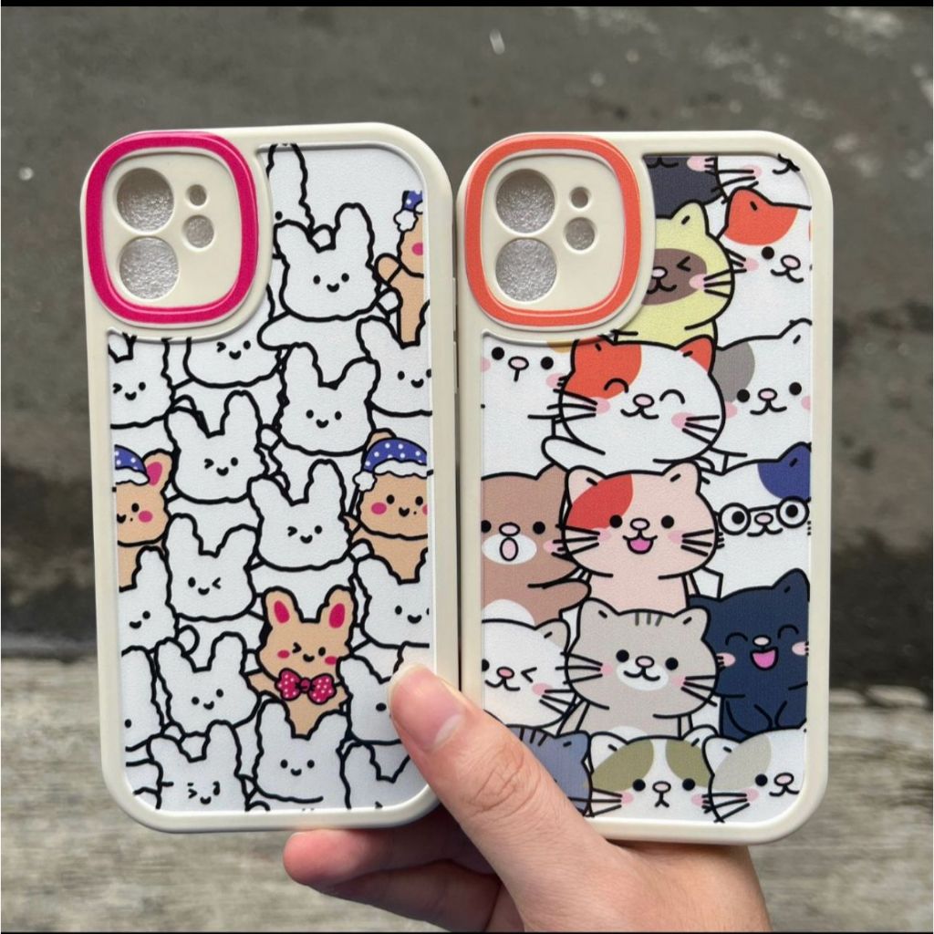SOFTCASE OVAL MOTIF FNKO KUCING / KELINCI FOR TYPE VIVO Y20 Y20S Y12S Y16 Y22 Y35