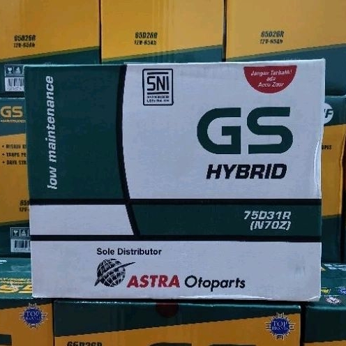 AKI ACCU BATTERY N70Z / 75D31R GS ASTRA HYBRID 12VOLT 75AMPER AKI BASAH