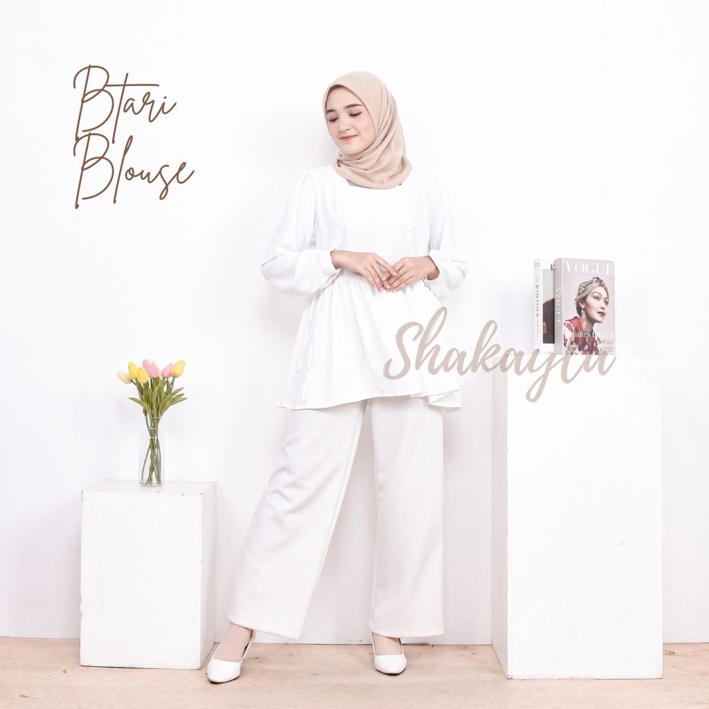 preloved blouse putih bahan crinkle air flow