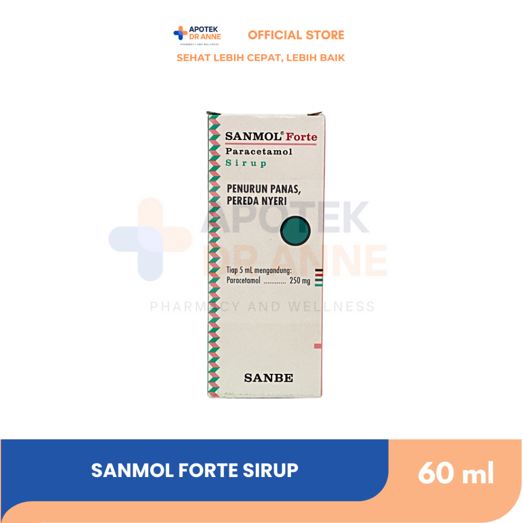 Sanmol Forte Sirup 60 ml - Pereda Demam dan Nyeri Anak