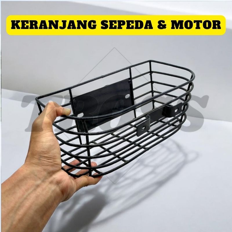 Tross Keranjang sepeda lipat front block Kranjang besi universal sepeda motor AFB01