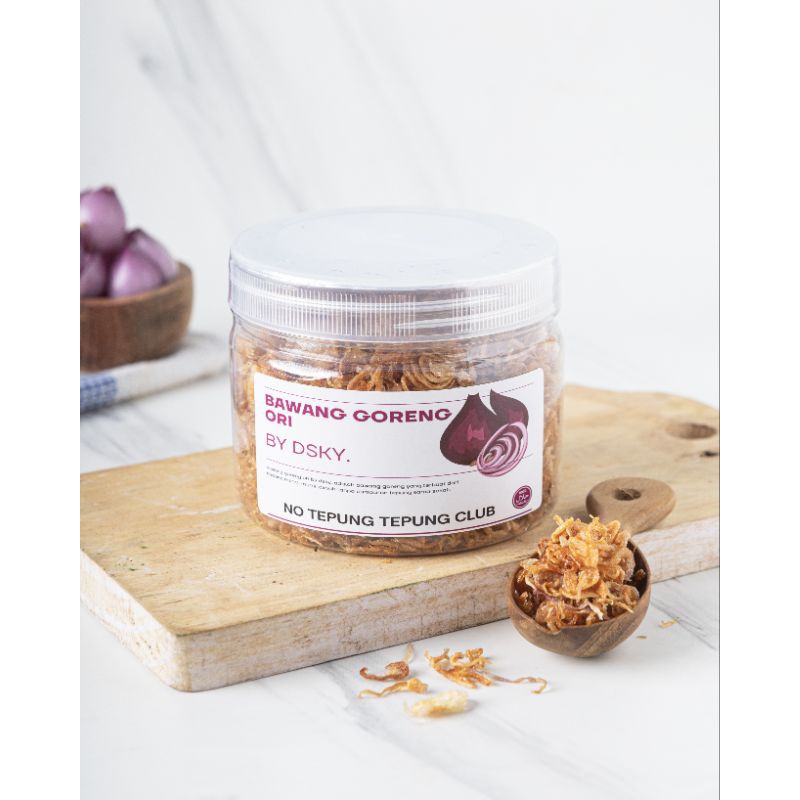 

Bawang Goreng Premium Original. Bawang Goreng Ori by DSKY. Kemasan Toples 400 ml (120 gr).