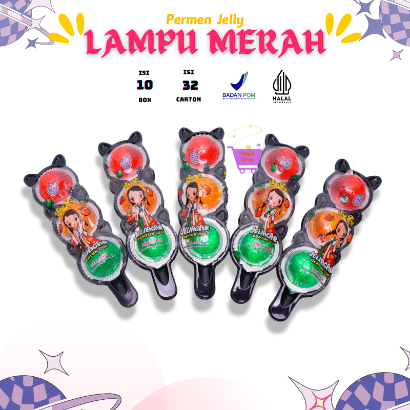 

Jeli Aneka Rasa bentuk Lampu Merah / Permen Jelly isi 3