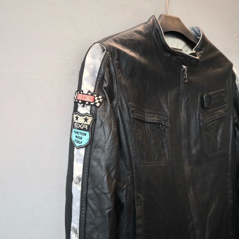 Jaket kulit asli domba jaket motor biker rider touring racing leather jacket Pl bekas preloved secon