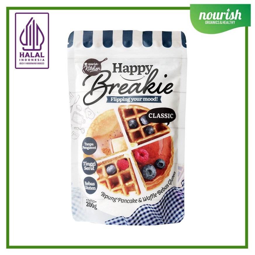 

Terlaris Happy Breakie Gluten Free Pancake Waffle Mix Classic 2gr