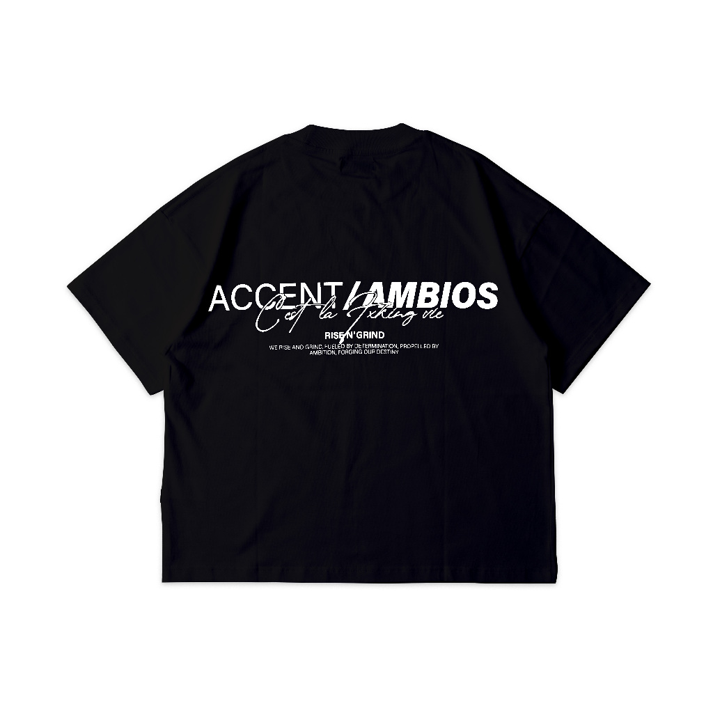 AccentAmbios - Essentials 16s Boxy Crop Tshirt Heavyweight 225gsm AccentAmbios Black - Official Merc