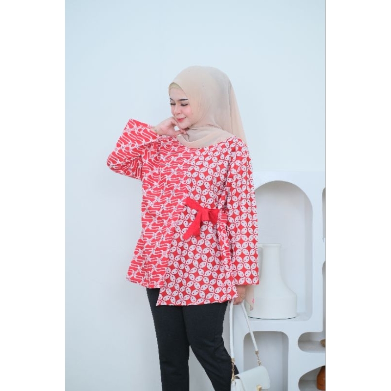 BLUS JUMPUTAN MERAH PUTIH SERAGAMAN KANTOR