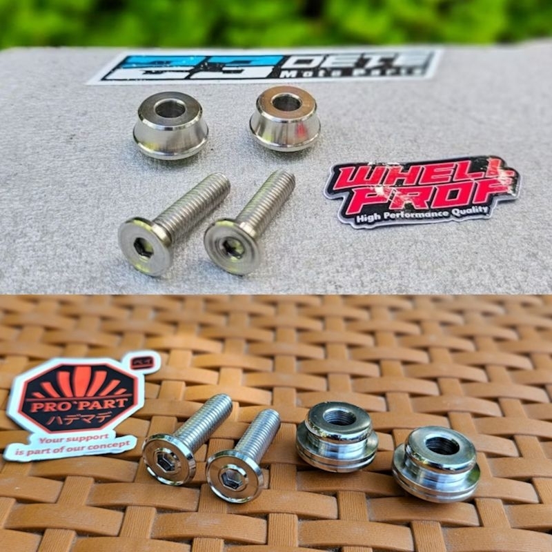 baut ring bosing ganjel batok kupingan lampu stainless stenlis panjang 10mm WP whellprof & Pro part 