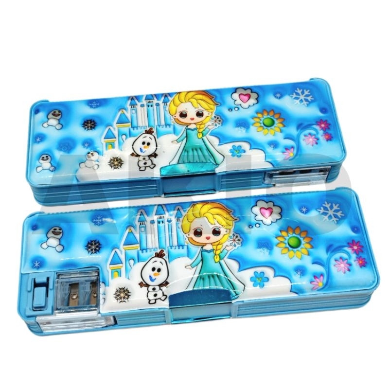 

Tempat Pensil Anak Karakter FROZEN ELSA ANNA 2 Sisi MAGNET + 2 Rautan GP65092