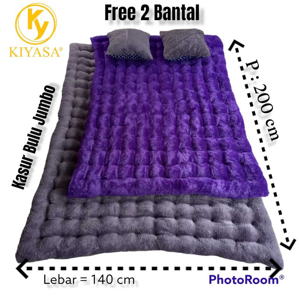 Kasur Lantai Karpet Bulu Gender Bonus 2 Bantal