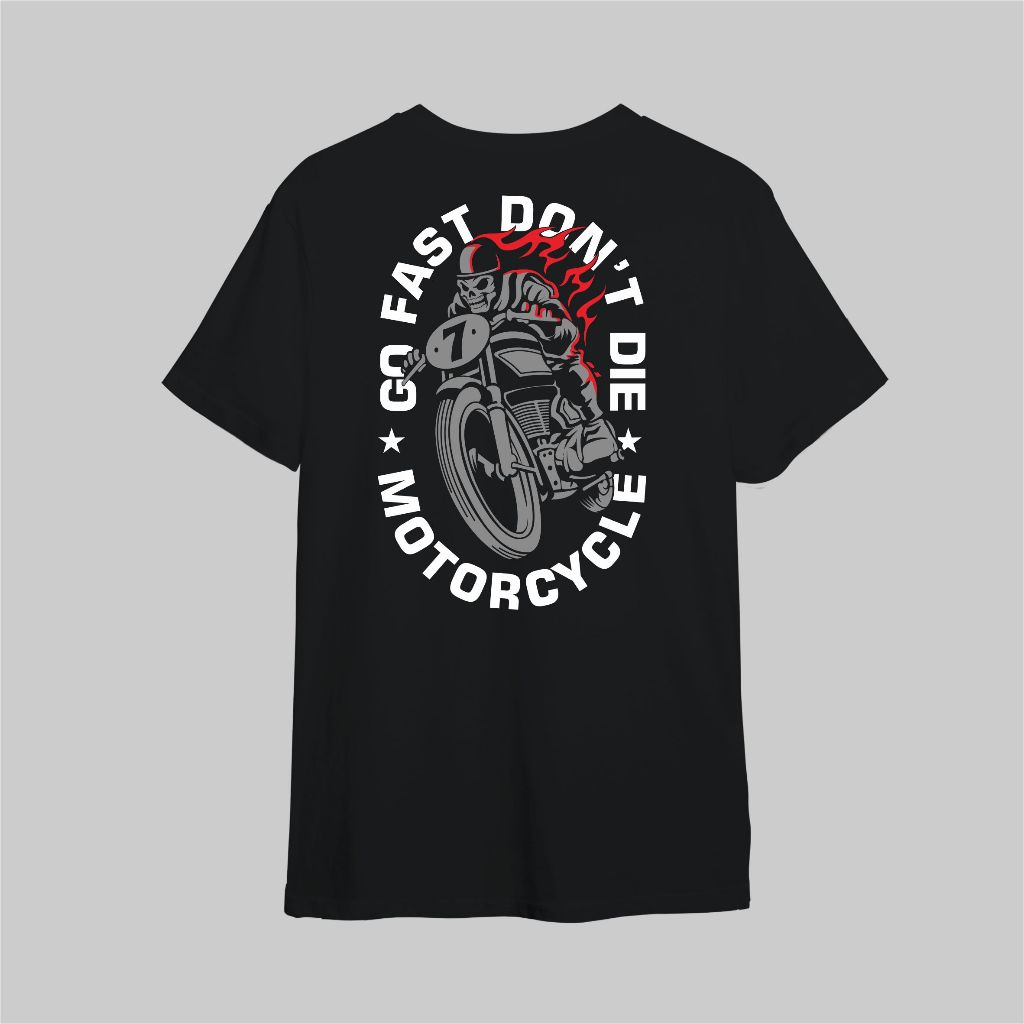 Kaos Motorcycle -  motor custom - kaos cafe racer - kaos anak motor ( Cotton Combed 30s, unisex)