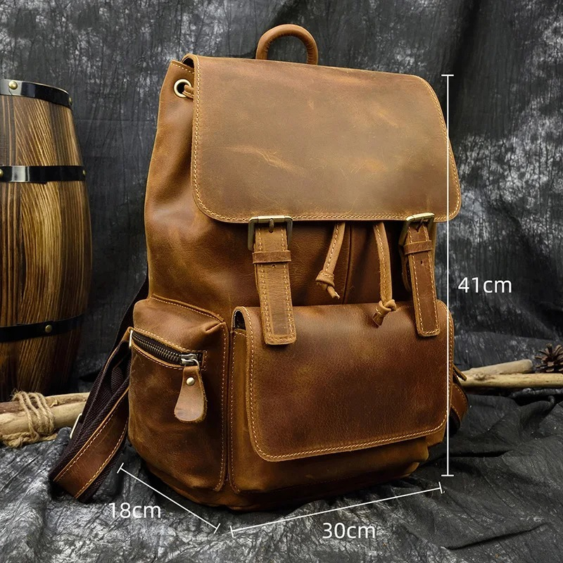Tas Ransel Pria Kulit Asli = Tas Punggung Pria Kapasitas Besar