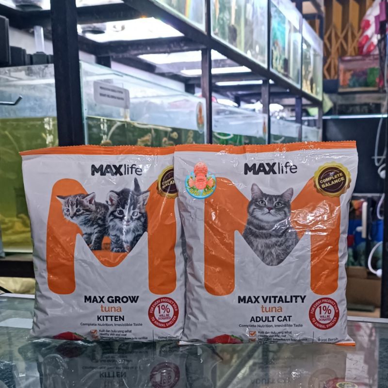 MAXLIFE 500GRAM Tuna Kitten Adult Makanan Kucing Kering Dry Cat Food All Stage Cats Max Life Live La
