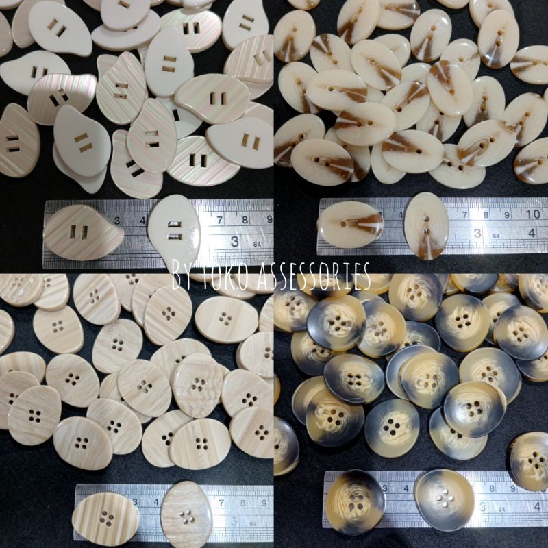 (6 PCS) Kancing Variasi jumbo | Kancing variasi besar | kancing jas | kancing blazer ala Korea |