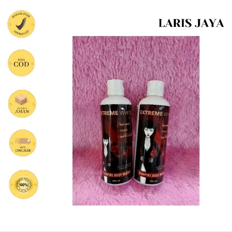 Extreme White - Body Wash Vampire + Niacinamide + Charcoal + Goat milk extract - Pencerah badan