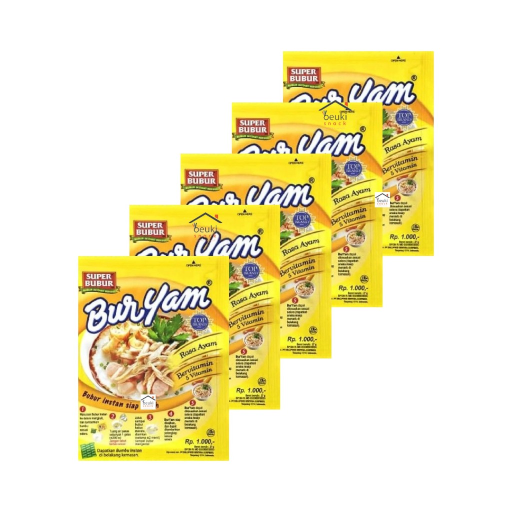 

5PCS Super Bubur BurYam Rasa Ayam Dengan Bumbu Kaldu Beras Asli