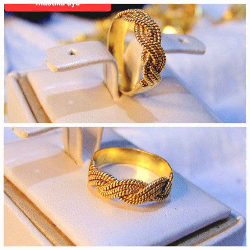 Cincin Emas Muda 1gr/ Cincin Wanita Emas Muda/ Cincin Kepang Emas Muda