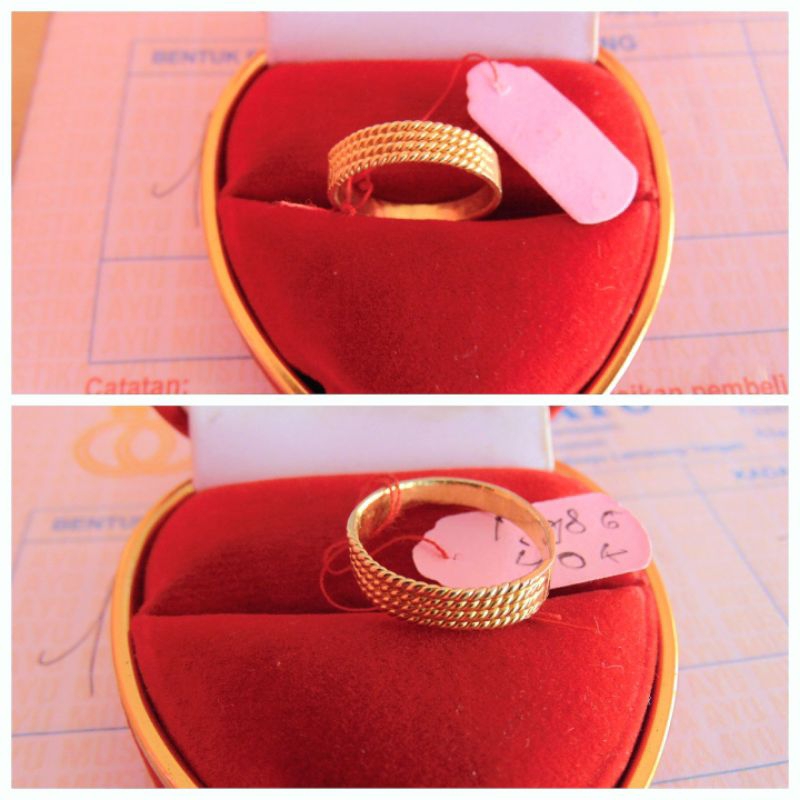 Cincin Emas muda/Cincin Wanita Emas muda/Cincin Wanita 1gr