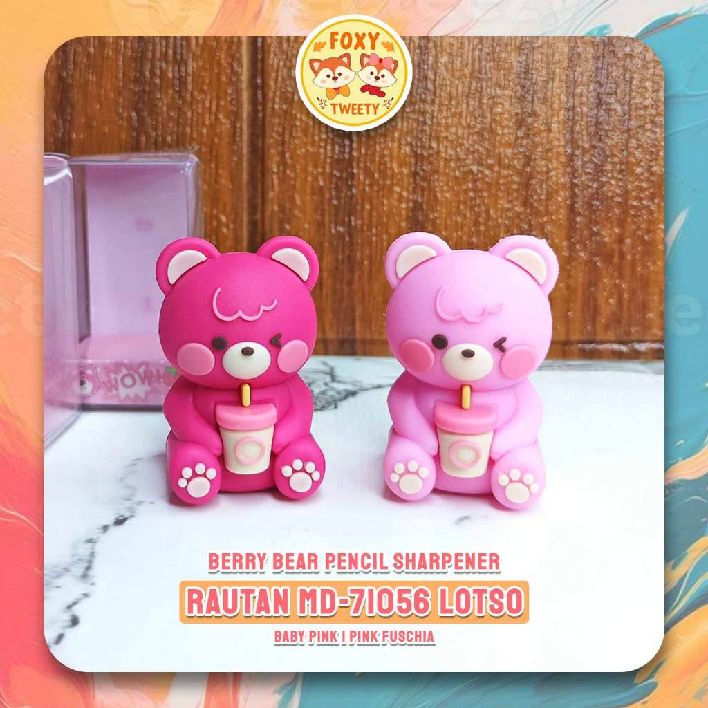 

Berry Bear Rautan LOTSO / Pencil Sharpener MD-71056 / Rautan Pensil Pink Fuschia / Baby Pink